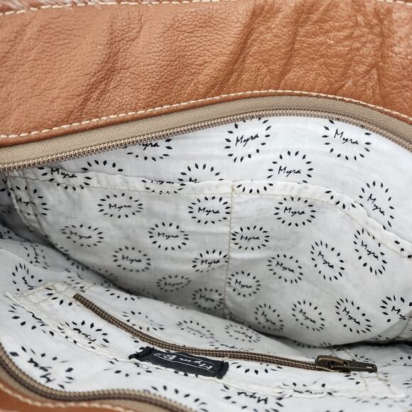 Myra Bags Khadi Hand-Tooled Bag Embroidered Leather Calf Hair - Picture 12 of 13